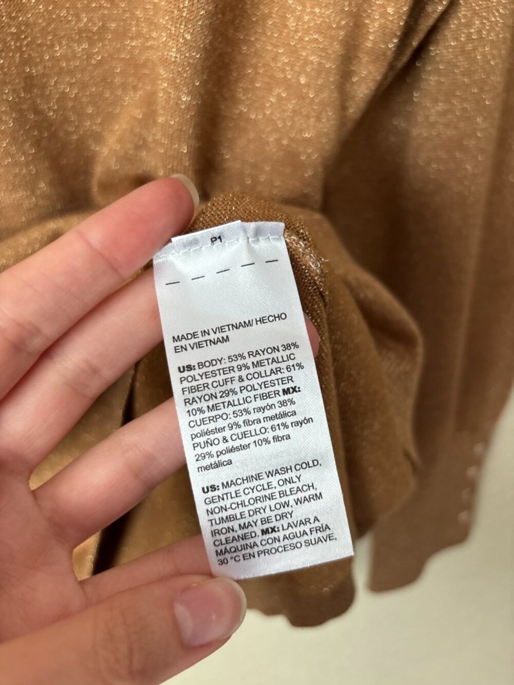 Chico's NEW Camel Shimmer Turtleneck Sweater - Picture 7 of 9